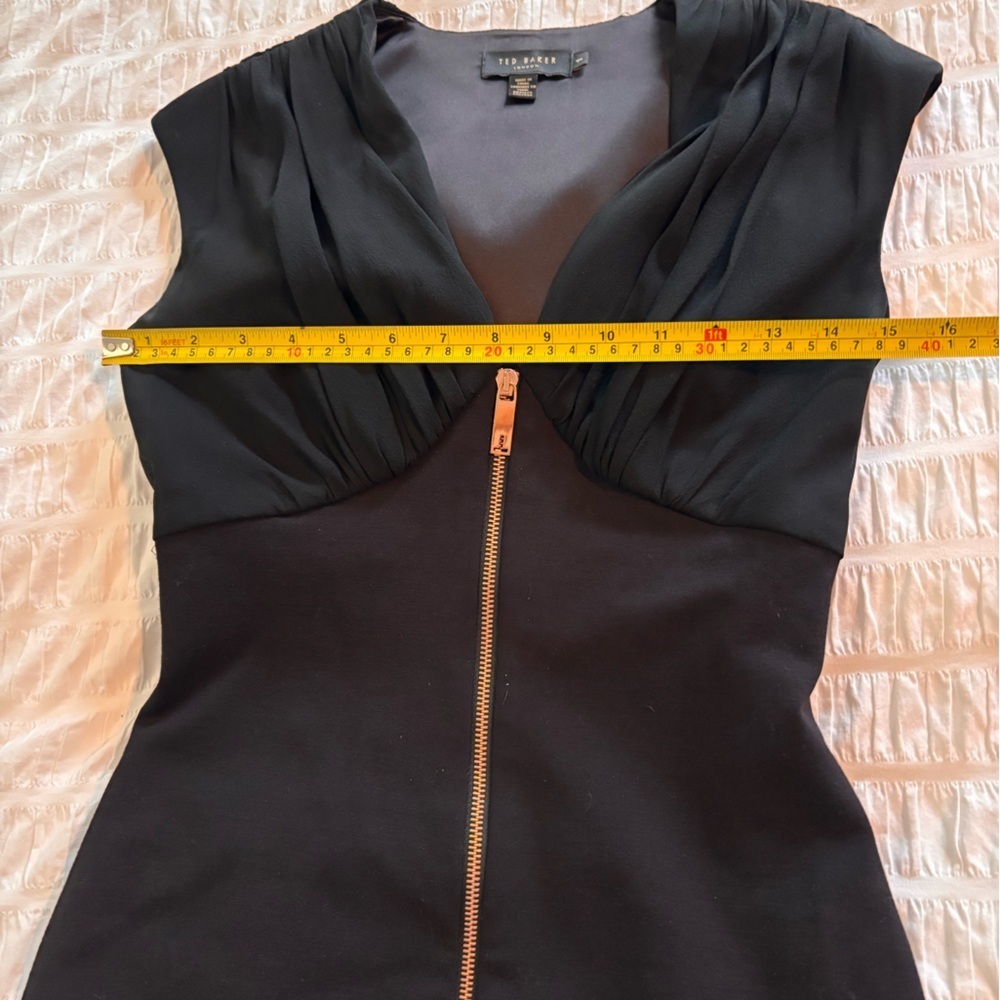Ted Baker Black Asella Dress with Front  Zipper Detail - Picture 7 of 9